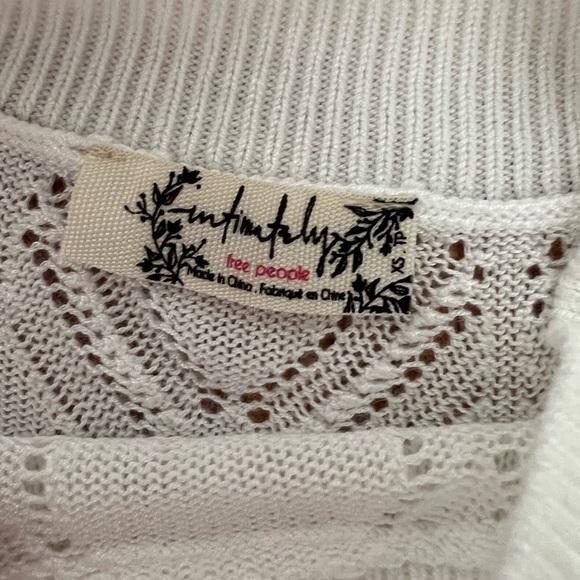 Free People White Knit Body Suit, Size XS - Picture 3 of 3